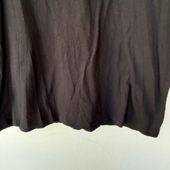 NEW!!! Eileen Fisher Size XL Black T-Shirt Organic Cotton V Neck - Picture 3 of 11